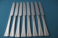 8 Dinner Knives Solid Reed  Barton BROOKSHIRE Stainless China Ridges 9 5/8"