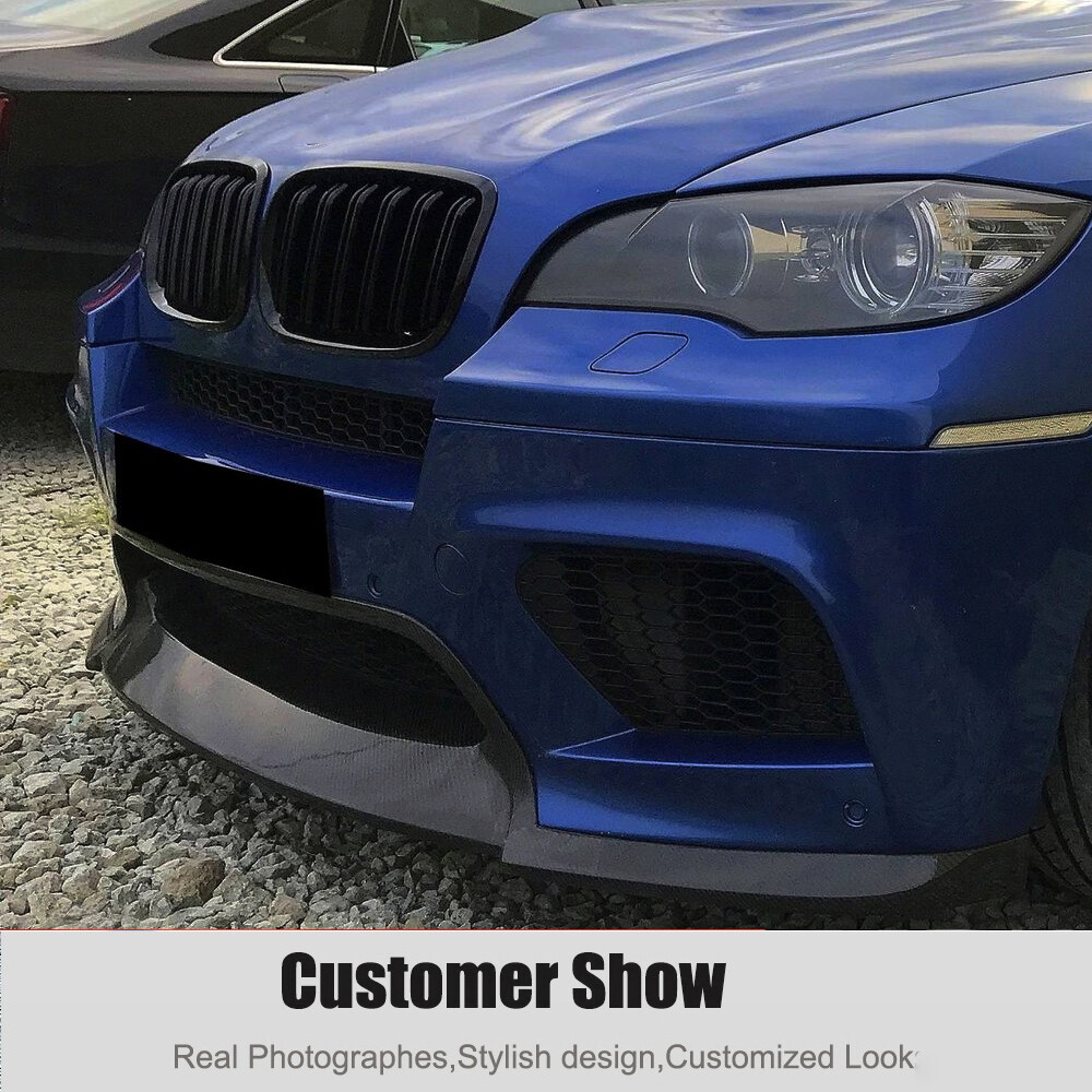 Gloss Black Front Bumper Lip Chin Spoiler For BMW X5M E70 X6M E71 