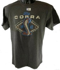 Ford Shelby Cobra T-Shirt - Gray w/ 1962 Snake Emblem / Logo Licensed 