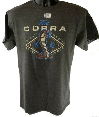Ford Shelby Cobra T-Shirt - Gray w/ 1962 Snake Emblem / Logo (Licensed)