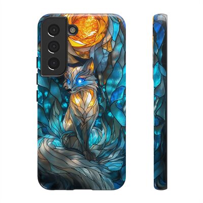 White Arctic Fox Stained Glass | Tough Phone Case | iPhone, Galaxy, Pixel