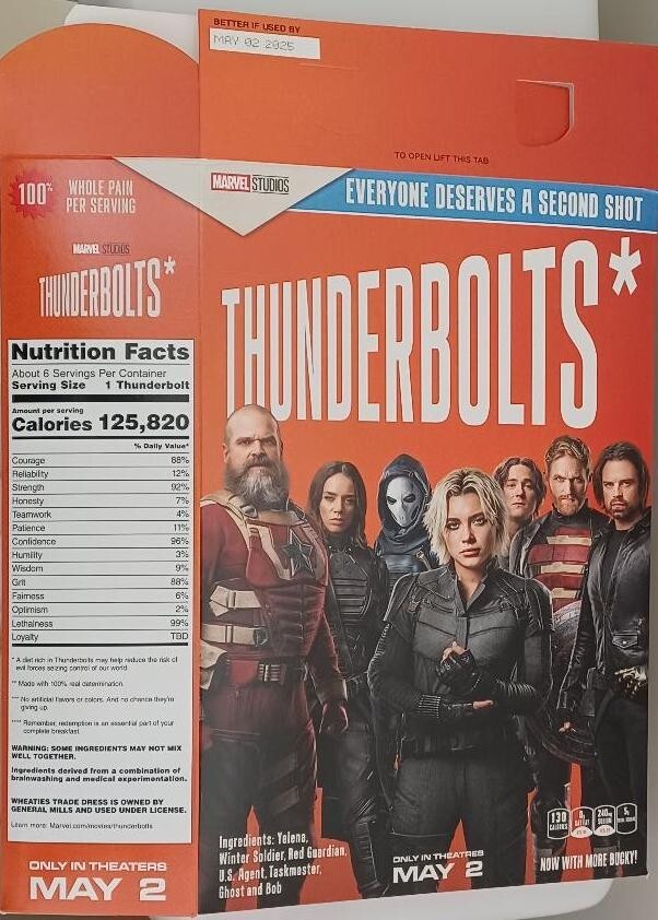 THUNDERBOLTS* 2025 MARVEL STUDIOS OFFICIAL PROMO CEREAL