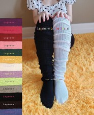 Long Loose Thigh High Slouch Socks Cable Knit Over The Knee Japanese School Girl