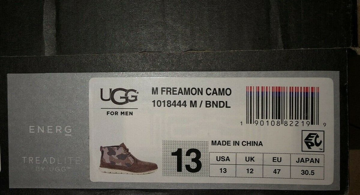 UGG BRINDLE FREAMON CAMO SUEDE CHUKKA ANKLE BOOTS, MEN US 13 