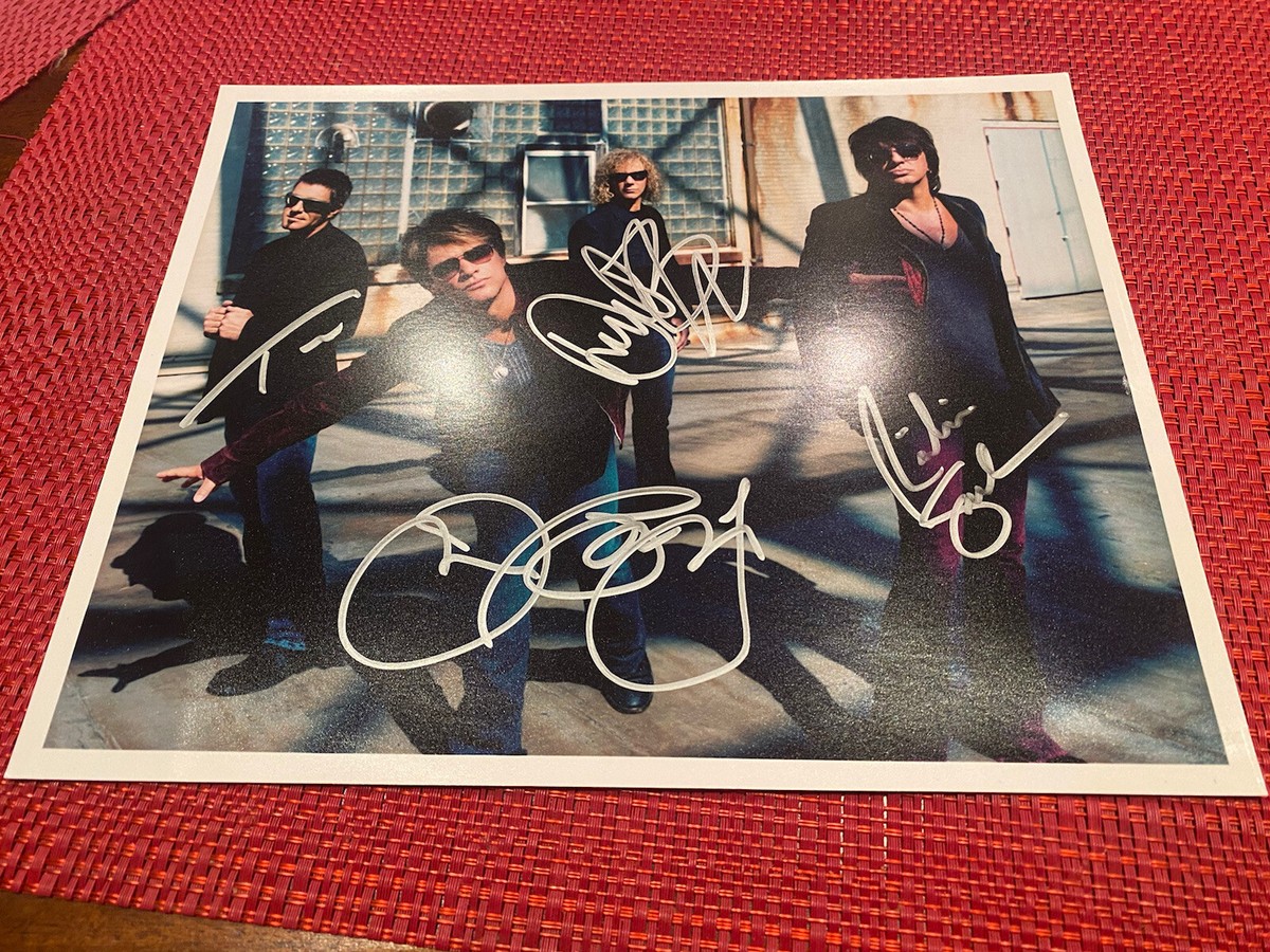 Bon Jovi Band Hand Signed Photo Jon , Richie Sambora David Bryan