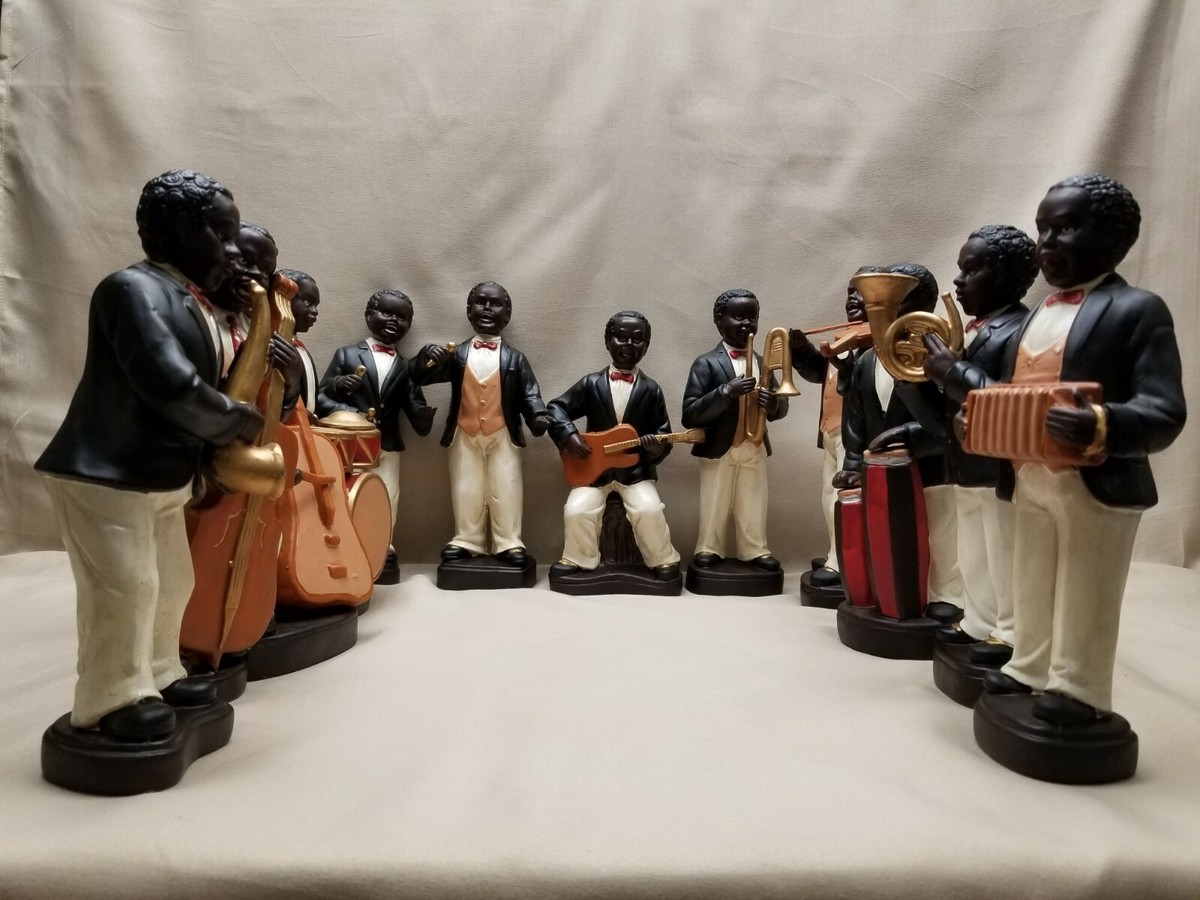 Vintage Hand Painted Porcelain Jazz Figurines New Orleans