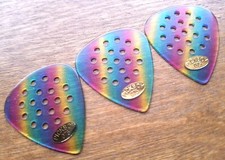 Pickboy Guitar Picks 3 Pack Celluloid Rainbow Colored .75mm Medium