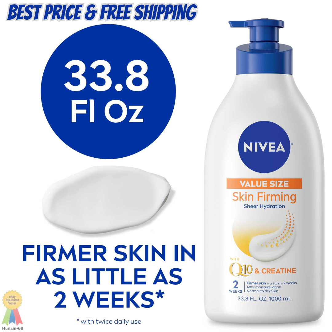 NIVEA Skin Firming Hydration Body Lotion with Q10 and Shea Butter, 33.8 Fl Oz