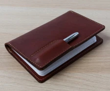 notebook book cover jacket slipcase note Holder cow Leather card bag brown W256