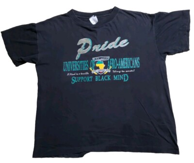 Vtg Pro Ace Pride University Of Afro Americans Black Mind HBCU T