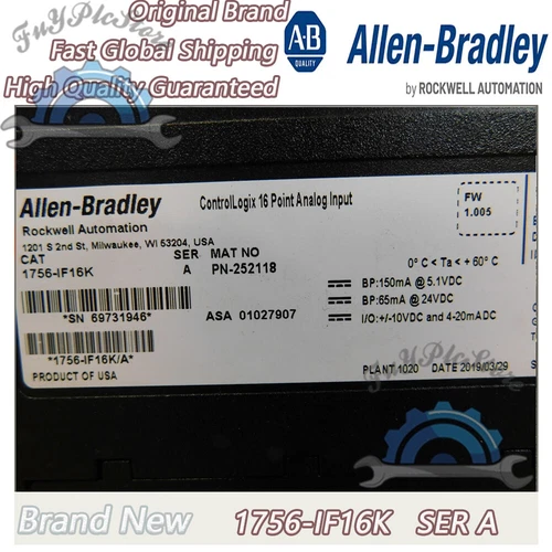 Allen Bradley 1756-IF16K Ser A Control Logix 16pt analog input used CSQ