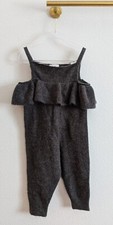 Zara Baby Knitwear Gray Soft Romper Overalls Toddler Girl Size 2-3
