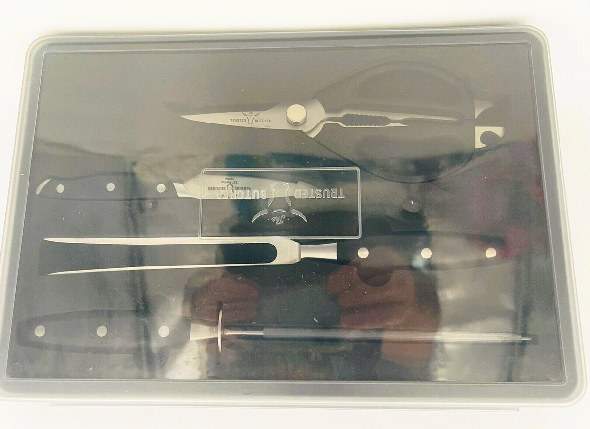 The Trusted Butcher NEW 4 Piece Set Incl Scissors, Paring Knife