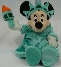Minnie Mouse Statue of Liberty Bean Bag Plush Disney Store 8-9  Inches
