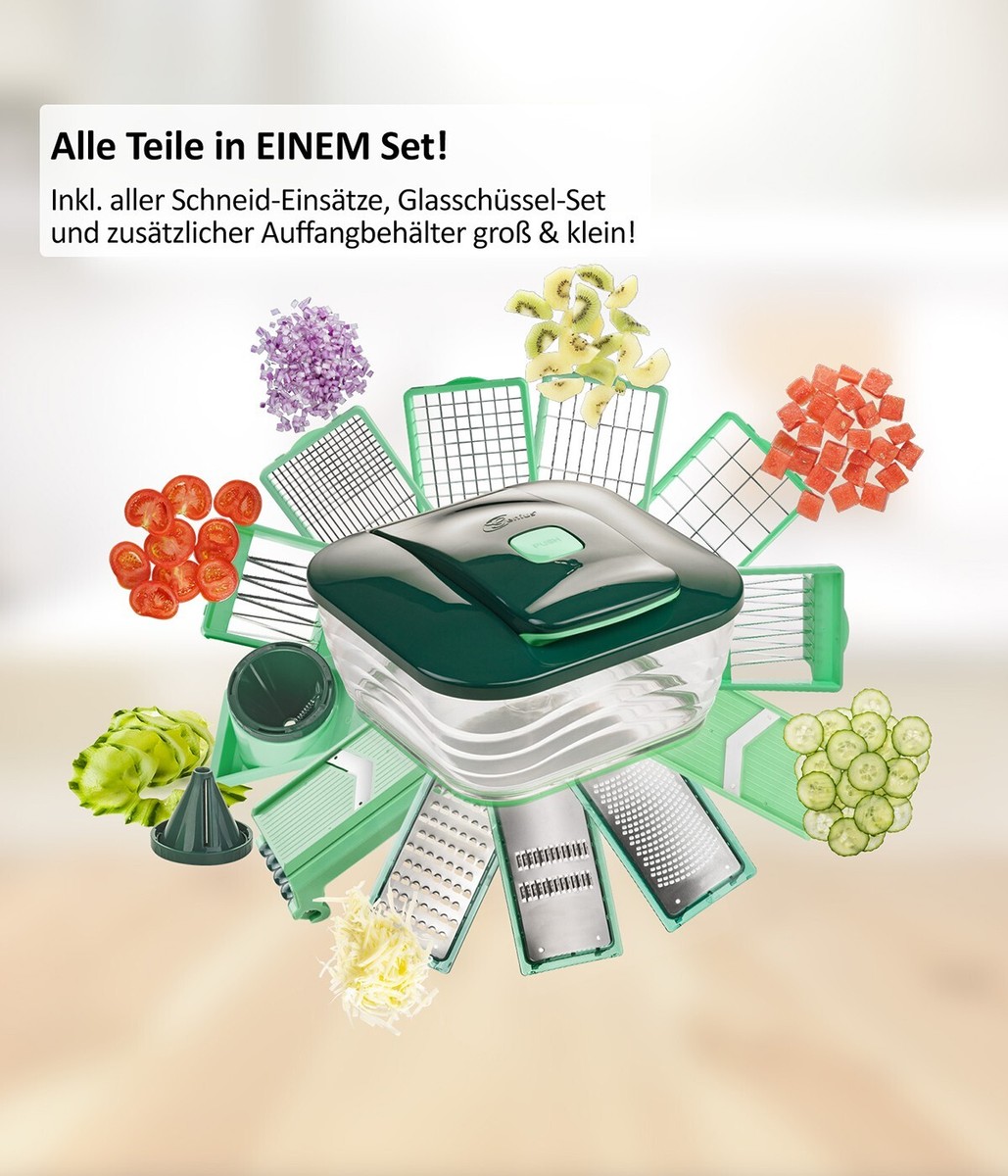 Genius Nicer Dicer Chef 34 Teile inkl. Glasschüssel-Set Gemüseschneider Set