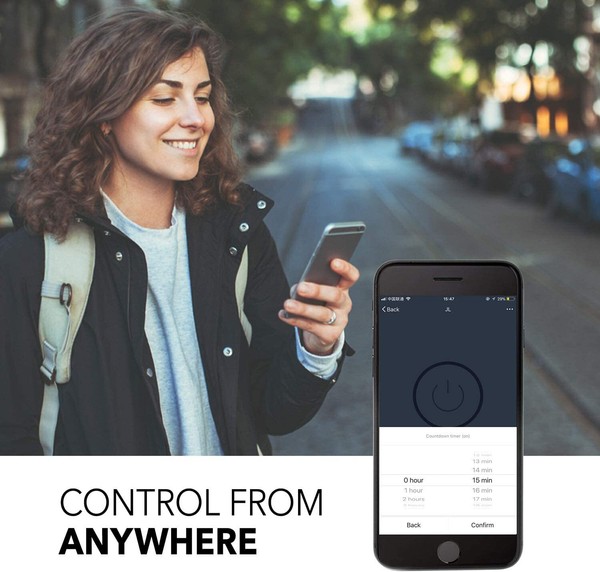 Alternate view of Hbn Smart Plug Mini, Wifi Outlet Works Alexa, Google Home Assistant 4-pack