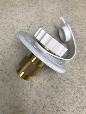 RV - Fresh Water Inlet Connection w/ Metal Check Valve - FPT End - Polar White