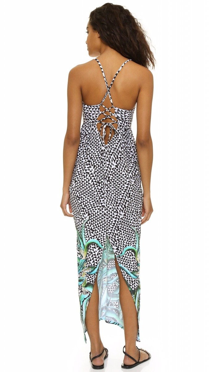 NWT $258 Sz XS Mara Hoffman Aloe Swim Cover Maxi Drape Side Dress