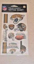 NFL JACKSONVILLE JAGUARS  TEMPORARY TATTOOS 1 SHEET 7 TATTOOS FAST FREE SHIPPING