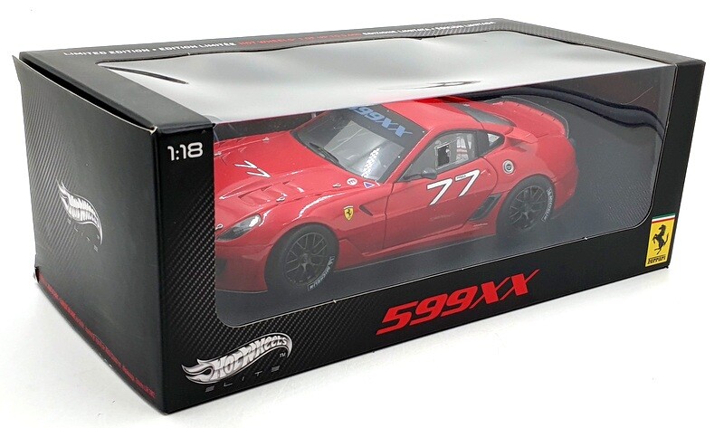 Hot Wheels Elite 1/18 Scale V7438 - Ferrari 599XX #77 - Red | eBay