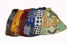 5 PC of Vintage Indian Rayon Patchwork Hippy Gypsy Boho Maxi Women Short Skirts