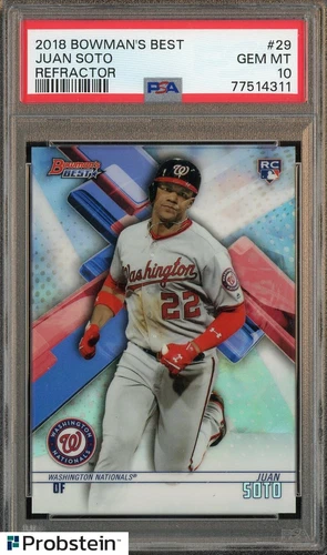 2018 Bowman's Best Refractor #29 Juan Soto Nationals RC Rookie PSA 10 GEM MINT