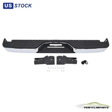 Chrome Rear Step Bumper Assembly For 2004-2015 Nissan Titan w/o Sensor Holes