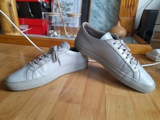 Common Projects Achilles Low Grey Leather Lace Up Trainers UK 9, EU 43