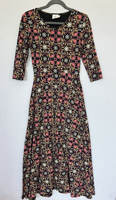 Mata Traders SMALL Soft Jersey Knit Dress Organic Cotton FairTrade Retro  Pattern | eBay
