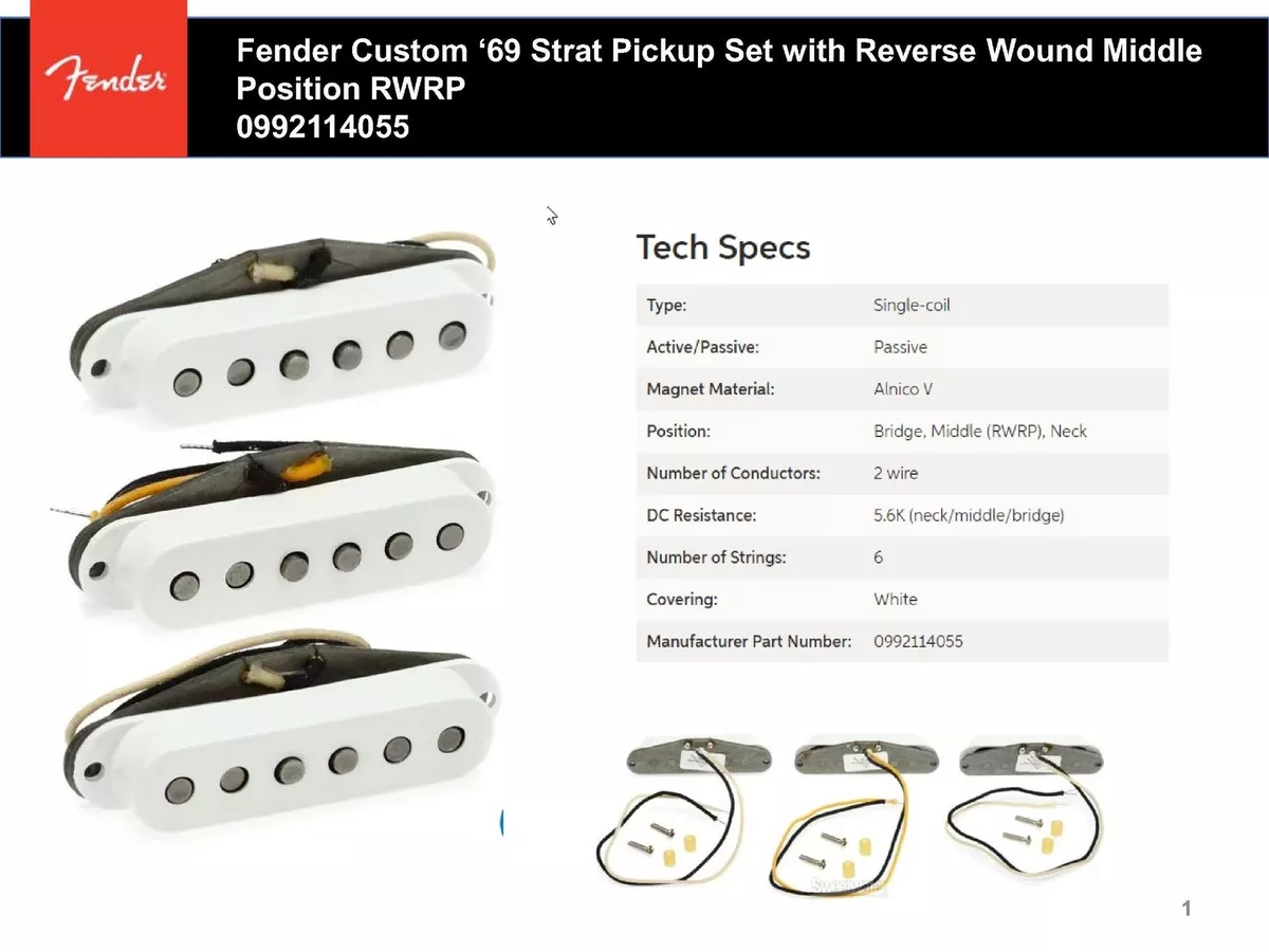 Fender custom shop 69 pickups deals