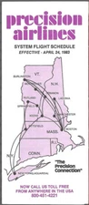 Precision Airlines system timetable 4/24/83 [8071] Buy 4+ save 25%