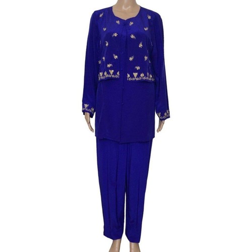 Pantalon Vintage En Soie Violet Diane Von Furstenberg - Taille 4P (petite) - Occasion Très Bon état