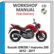 SUZUKI GW250 INAZUMA 250 2012 2013 2014 2015 2016 SERVICE REPAIR SHOP MANUAL CD