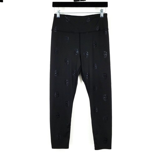 Black Skull Print Leggings Medium 