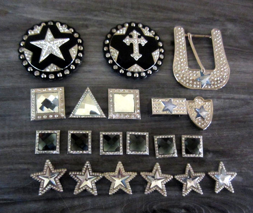 Belt Making Supplies Lot Buckles Concho Bling Embellishments Hardware Western