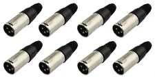 (8 PACK) PROCRAFT PC-TX004 3-Pin Male XLR Lo-Z Cable Mount Connector - NICKEL