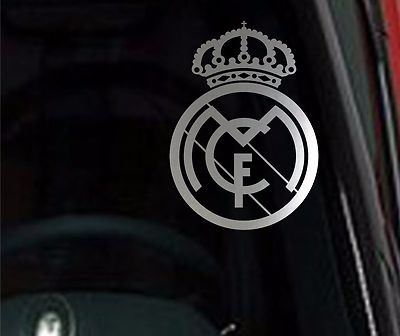   SET of 2 Real Madrid Chrome Vinyl Decal Car Truck Window Sticker Soccer Futbol