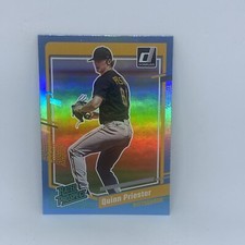 2023 Donruss Baseball Rated Prospect Base Holo Aqua Blue #39 Quinn Priester
