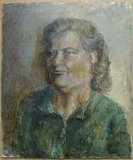 Ukrainian Soviet USSR Oil Painting postimpressionism female portrait woman