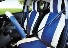Unnie Universal Vinyl Whiteblue Front Seat Covers With Swc 2seat Belt Covers Unnie Universal Vinyl Whiteblue Front Seat Covers With Swc 2seat Belt Covers