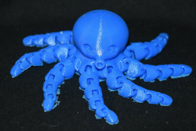 OCTOPUS ~ Flexible Articulating ~ Blue ~ 3D Printed in USA ~ Fidget Toy