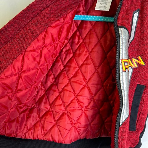 Marvel Spider-Man Homecoming Jacket 4T Red Heather Metallic Full Zip Hooded - Picture 11 of 14