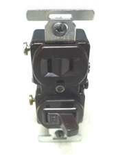 NOS! (10) Eagle / Cooper SINGLE POLE SWITCH w/ PILOT LIGHT & RECEPT, #274, BROWN