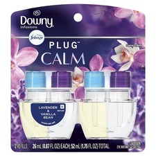 Plug In Air Freshener, Odor-Fighting Scented Oil Refill, Downy Calm, 2 Refills