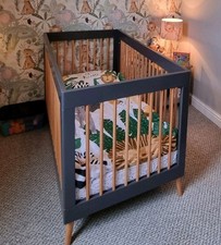 Obaby Maya Grey And Natural Regular Cot Bed/Toddler Bed