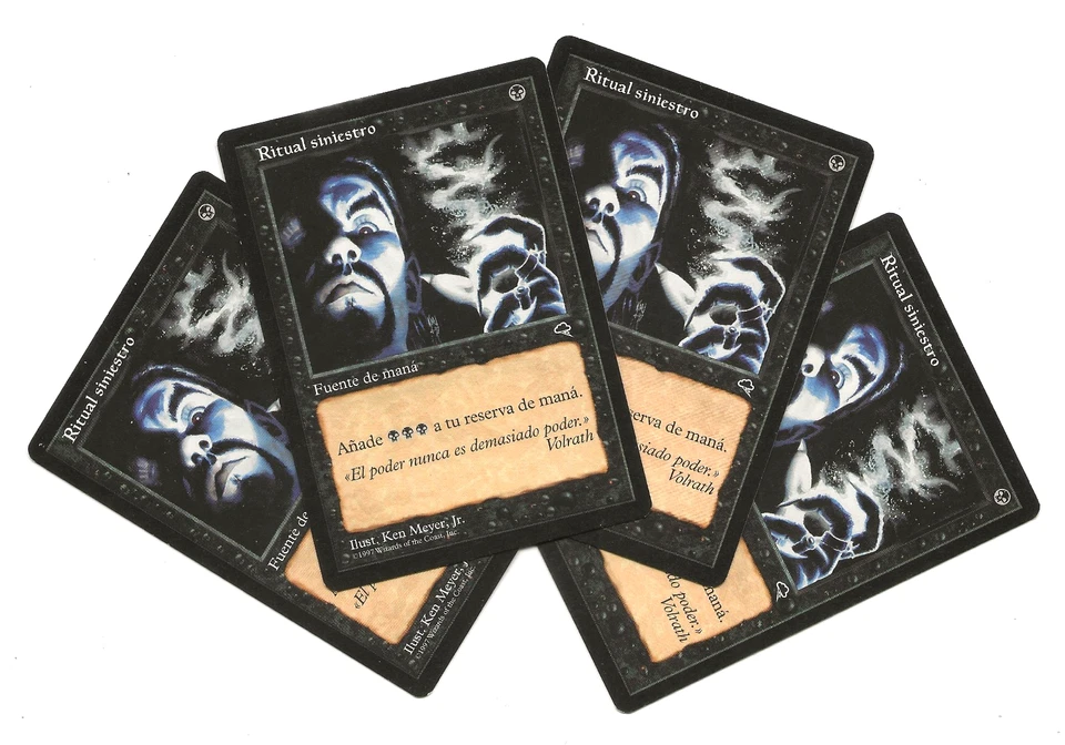 4 DARK RITUAL Tempest Spanish Magic Ritual Siniestro Tempestad LP / EX+ MTG x4 - Imagen 1 de 1