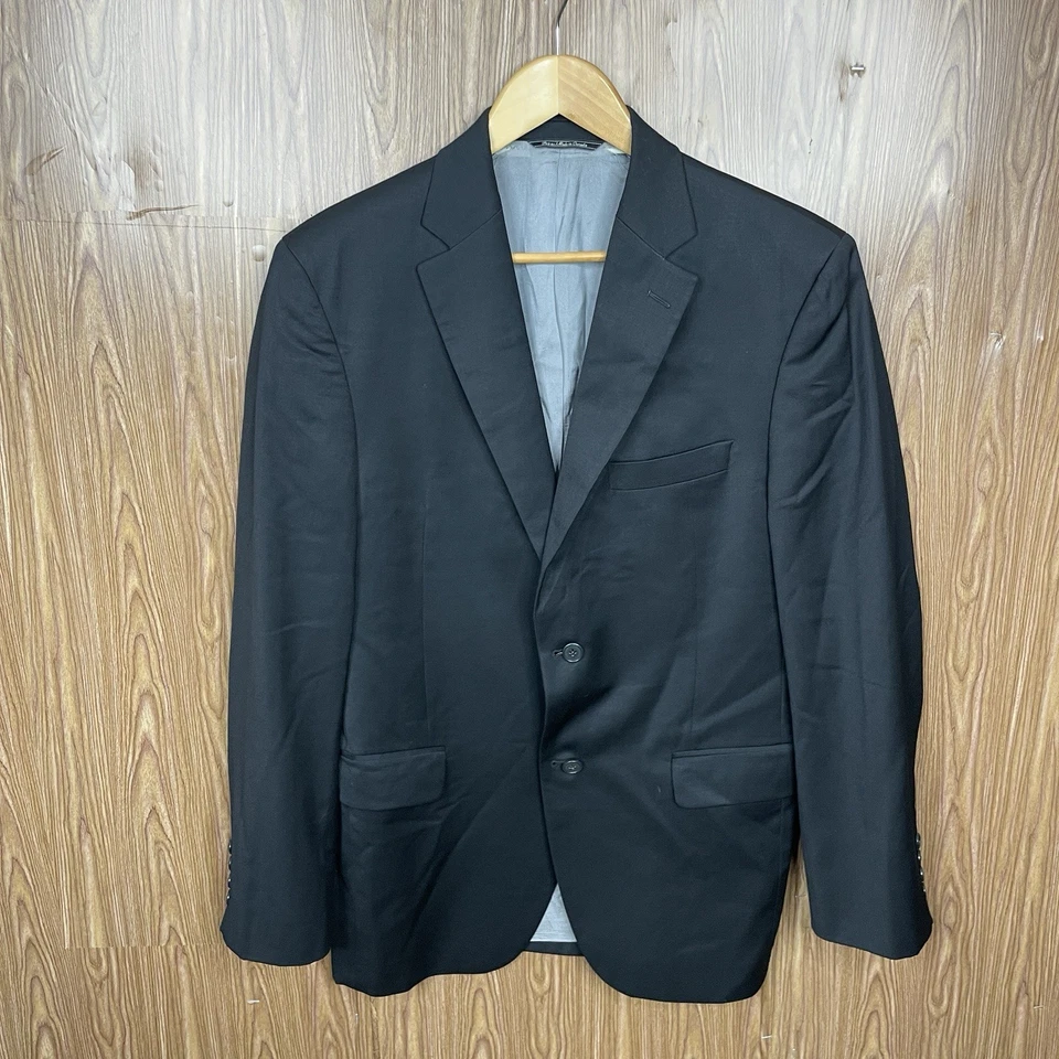 Chaqueta Blazer Jack Victor Para Hombre 38R Negra Lana Sólida Dos Botones Hecha en Canadá Foto 2 de 4