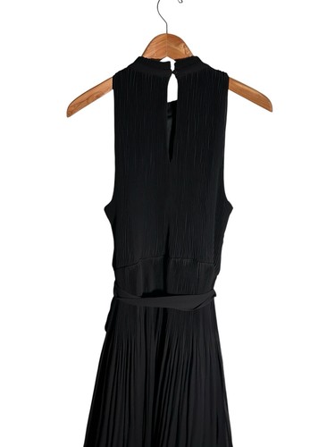 ADRIANA PAPELL Evening Cocktail Dress Black Sleeveless pleated Size 14 J - Picture 4 of 9