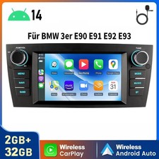 GPS NAVI Carplay F�r BMW 3er E90 E91 E92 E93 Autoradio Android14 RDS WIFI SWC BT