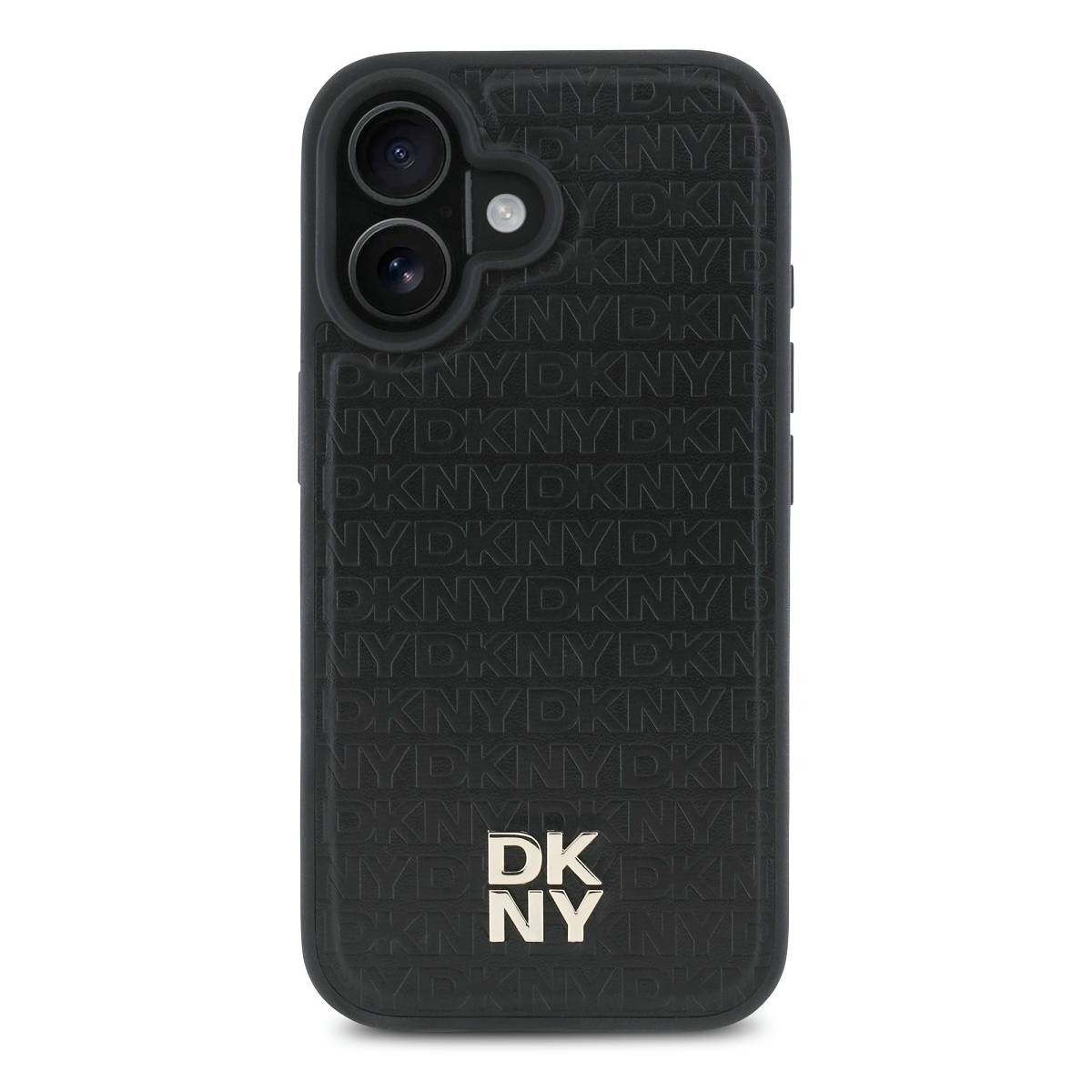 Coque de luxe DKNY pour iPhone 16 en cuir véritable finition couture